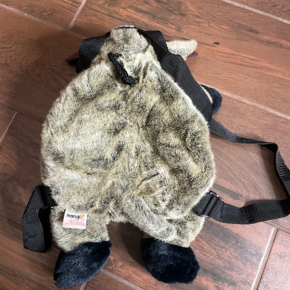 Rare Vintage MANGO Teddy Bear Co Backpack Plush Side Zip Bag Purse Moose… main image 7
